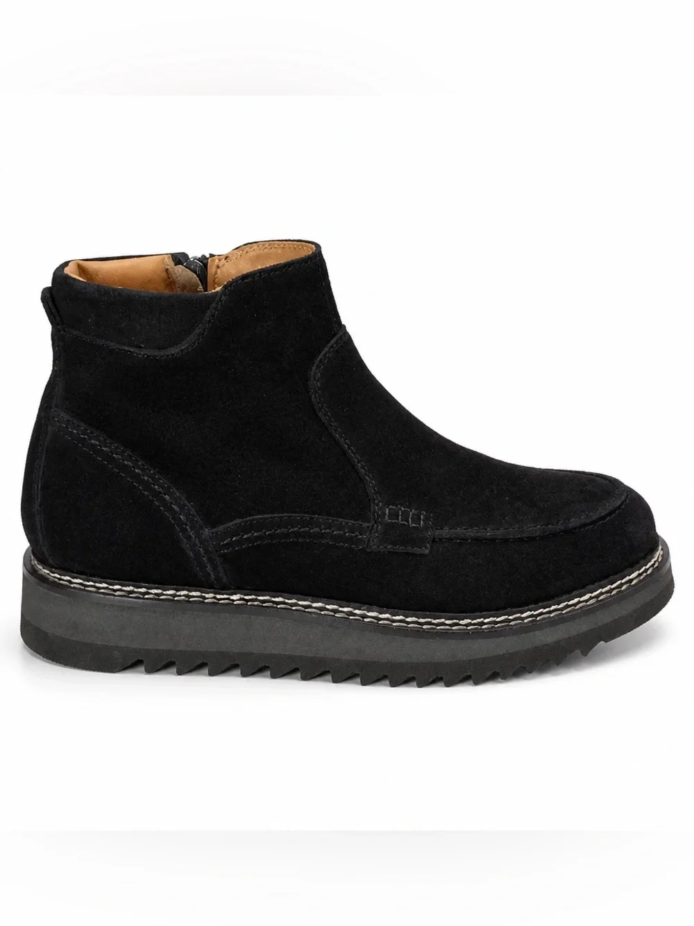 Alberto Ciccioli Men's Black Soft Nubuck Comfort Chukka Boots with Side Zip